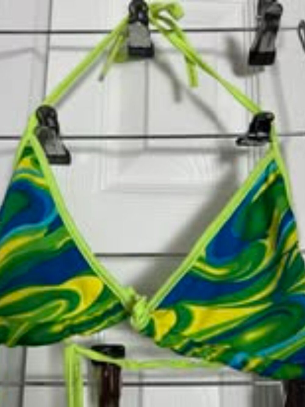 KOST Med-size 6 Binkini w/wrap 3 pieces-blue yellow green -great new